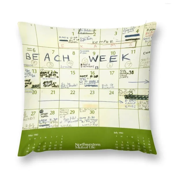 Cuscino Brekavanaugh Beach Week Calender Throwcase S per divano decorativo