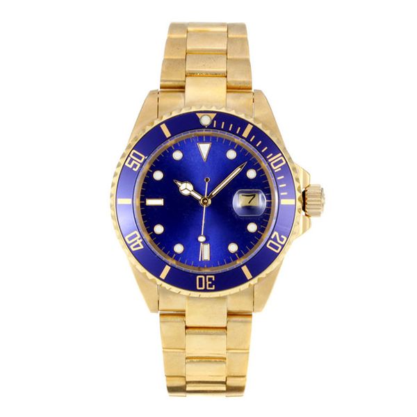 Fashion Watch Automatic Watch Mens Watch Männer Uhr Designer Uhren Gold Männer Uhren hochwertiges automatisches Vollgold mit blauem Zifferblatt und Lünette Uhr 40mm Uhren mit Box