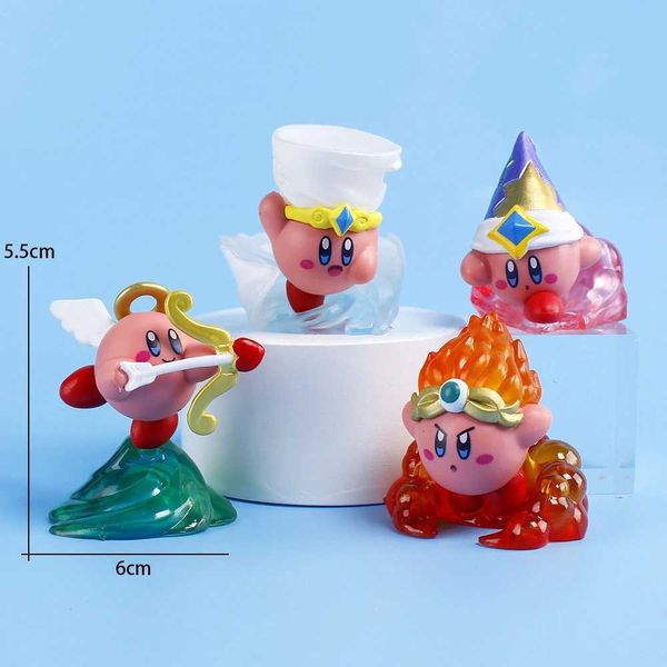 Figure di giocattolo d'azione kawaii 4 pezzi/batch kirby gashapon kirbys sogno terrestre action figure personaggio del personaggio carico giocattolo giocattolo gipli di compleanno per bambini