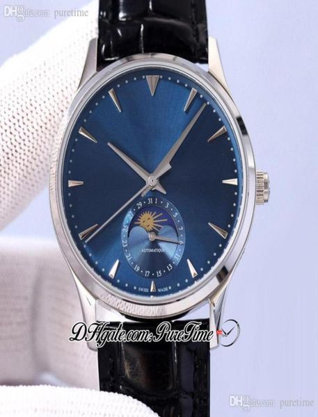 Master Ultra Shin 1368420 Moon Fase Moon Automatic Mens Watch 39mm Case d'acciaio Blue Stick Stick Stick Calendar WA4274805 WA4274805 WA4274805