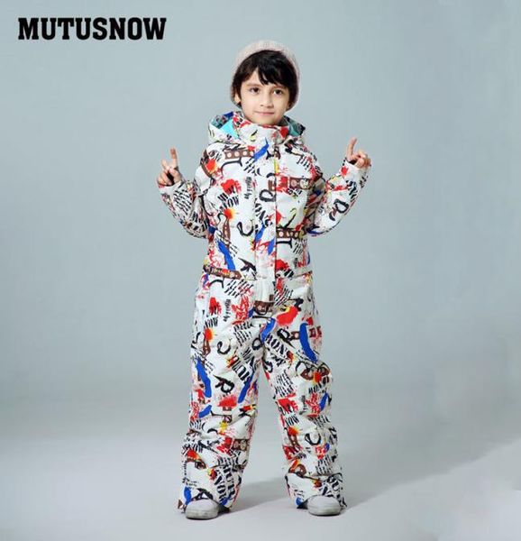 Mutusnow Kids Ski Anzug Jungen Kinder Marken wasserdichte warme Schneejacke und Hosen Winter Skifahren und Snowboardkleidung Child4465607