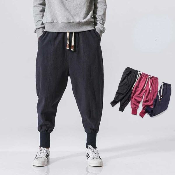 Pantaloni da uomo hip hop cotone harem pantaloni per uomo solido elastico in vita elastico abiti da strade jogger nuovi pantaloni tasca