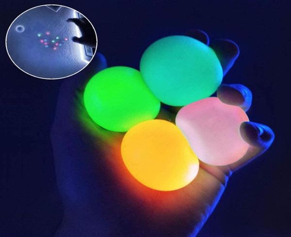 Bolas pegajosas de teto de 45 mm Toys Alívio do estresse Bola de parede adultos e crianças Sensorial luminescente Crianças Presentes 58233359