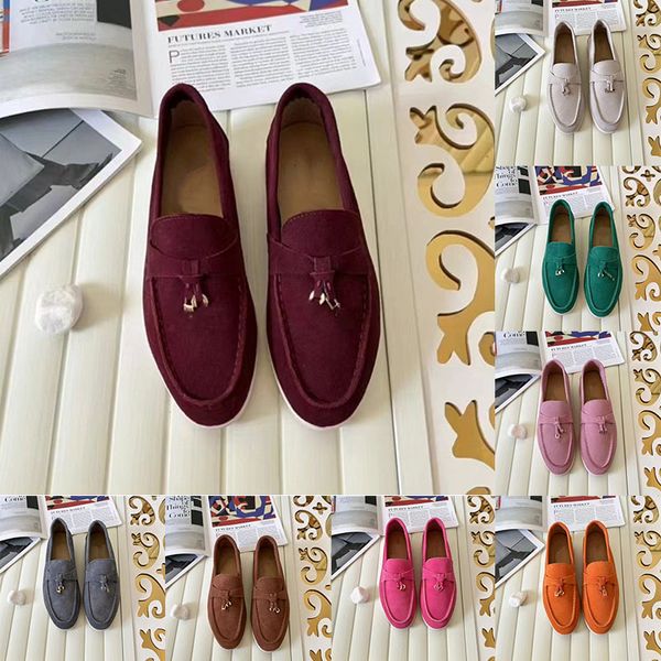 Дизайнерские обувь LP Pianas Slippers Женские мужские тапочки кашемирные сандалии обувь классическая пряжка вокруг пальцы на каблуке комфорт.