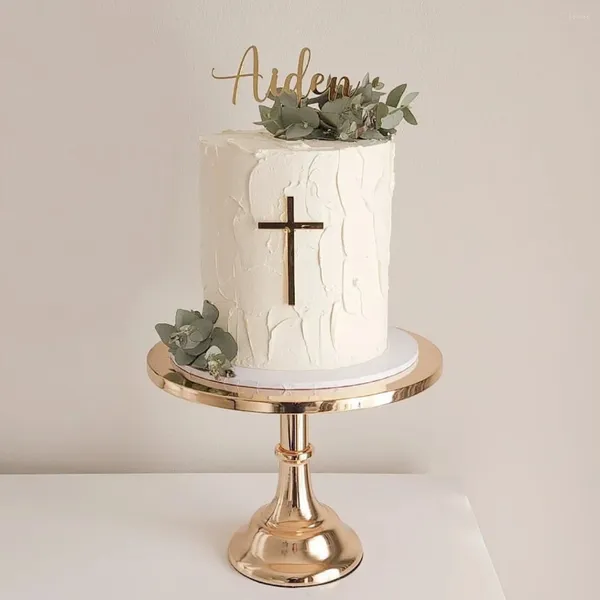 Partyversorgungen Taufkuchen -Topper - Name mit separatem Kreuz -Charme Religiöse Zeremonien Taufe / Bestätigung