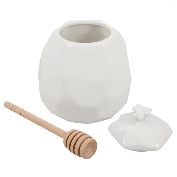 Set di stoviglie 1 set di miele in ceramica con contenitore a bordo