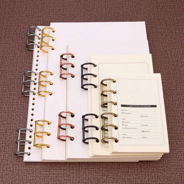 Notepads 20pcs Retro Metal Lose Leaf Book Binder 3 Ringe 2/3cm für Notebook Scrapbook Card Key Album Hanzer Bindungskreis Stationerie von