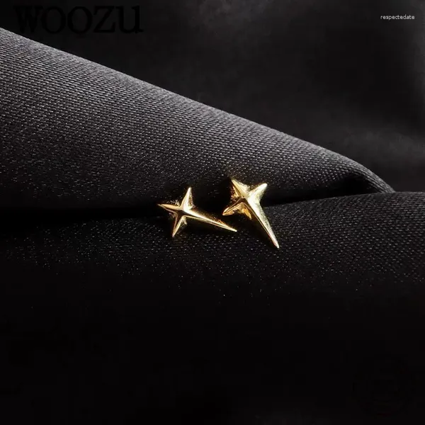 Серьги -грибы Woozu 925 серебряный серебро минималистская романтическая звезда мини -маленькая для женщин шикарные ювелирные изделия для подростковой вечеринки 14 тысяч золото.