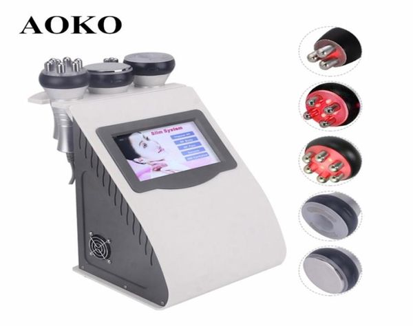 Aoko 5 in 1 Ultraschallfettabsaugung 40k Kavitation Körperschleiftmaschine Vakuum Multipolares RF -Schönheitsgerät für Gesicht und Körper 2105184193778