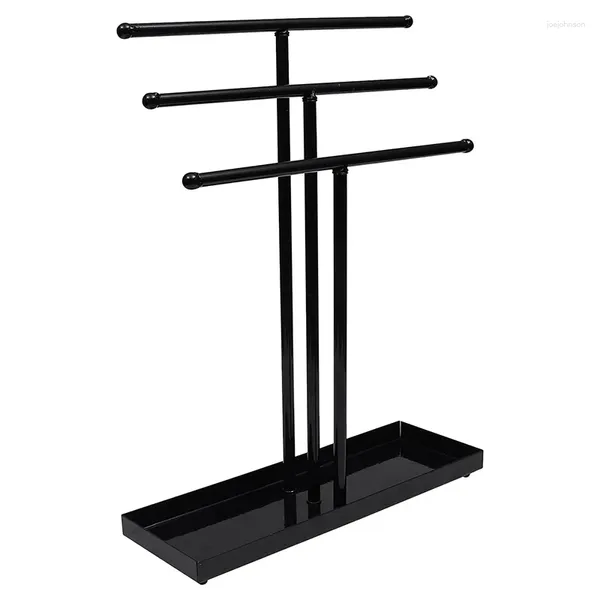 Schmuckbeutel 3 Layers Desktop Display Manager Pole Metal Tree Verstellbares Ohrring -Halskettenarmband Lagerregal