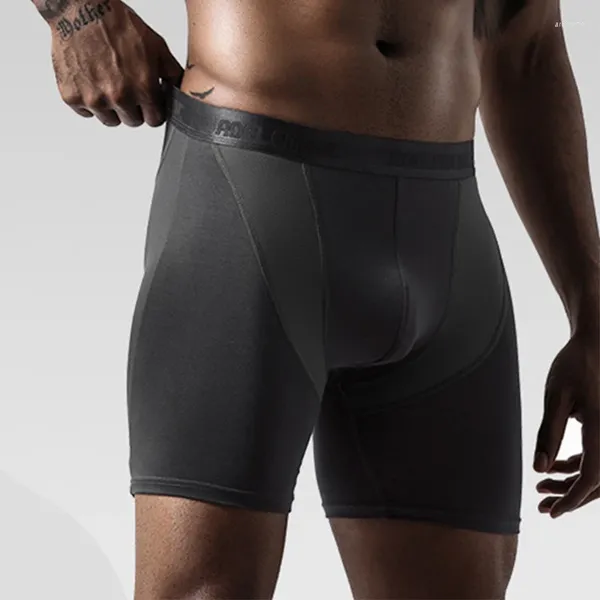 Underpants Long Men Boxer Shorts Mutandine Man Underwear Boxershorts Fashion Sexy Maschio traspirante 2 PC morbidi