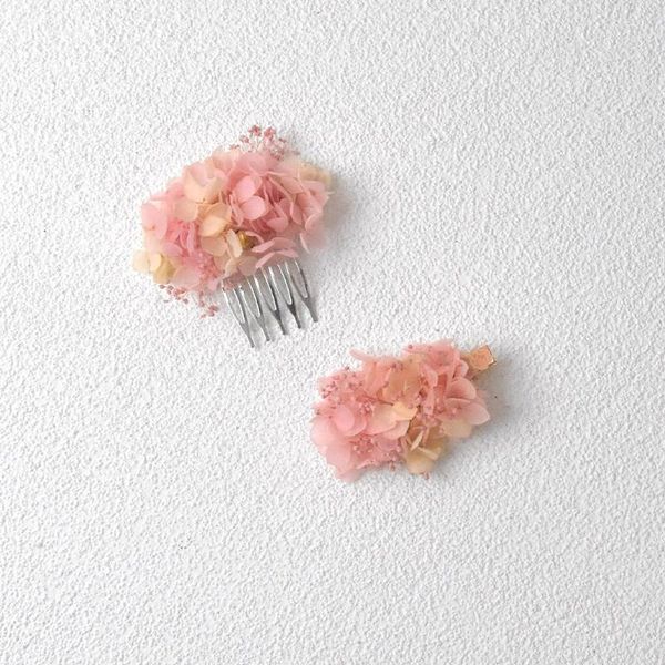 Fiori decorativi fatti a mano Posa Hydrancea Wedding Wedding Facchies Bride Pettle Flower Girl Girl Hairpin Highmaid Romantico Secco romantico.