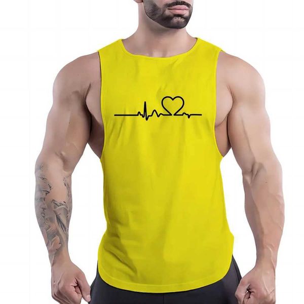 Tanques masculinos Tops moda e roupas casuais estilo o ar livre coletes de secagem rápida Top Top Summer Mens impressa T-shirtl2404