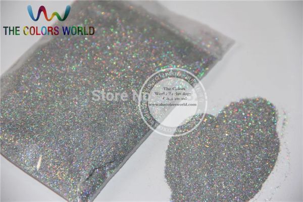 Glitzer TCA101 Laser Diamond Silber Farbe 0,1 mm Glitterpulver für Nagel, Tattoo Art Decoration Free Schiff Großhandel DIY Pulver