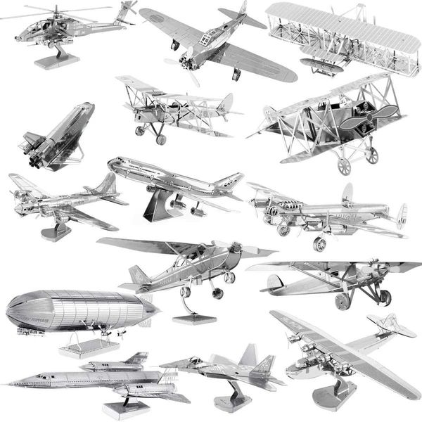 3D Puzzles Novo Puzzão de metal 3D Modelo de caça retro militar SR-71 FOKKER D-V11 Afro Lancaster Bomber Handmade Model Puzzle Puzzle Toyl2404