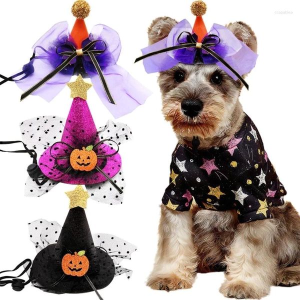 Abbigliamento per cani Pet Halloween Party Witch Hat Fashion Cat Cat Cosplay Wizard Cuppy Dress Up StageProps Dropipashi