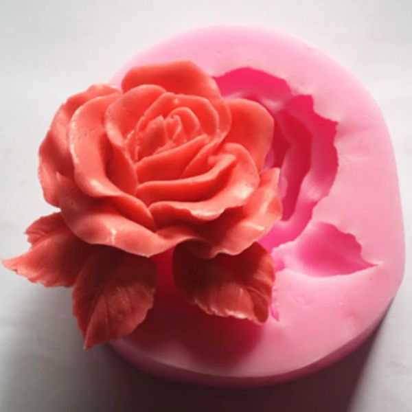 Stampi sbocciano a silicone rosa stampo stampo 3d fiore fondente cupcake jelly caramella decorazione cioccolato decorazione strumento stampi stampi silicone