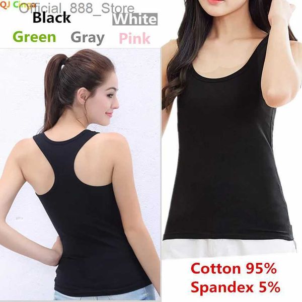 4F26 Женские танки Camis White Black Women Хлопковые танки летний дышащий жилет Singlet Singlet Sport Casual футболка мягкая нижняя майка Slim Bustier Tees xxl D240427