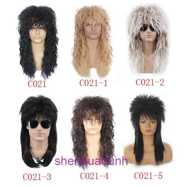 Wig Wig Cyberpunk Rock Rock Long Curly Hair Halloween Ballo