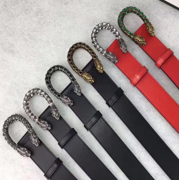 2018 Brand Man and Women Buckle Belt Tiger Head di alta qualità in pelle di alta qualità con scatola originale Real Man Belts1157732