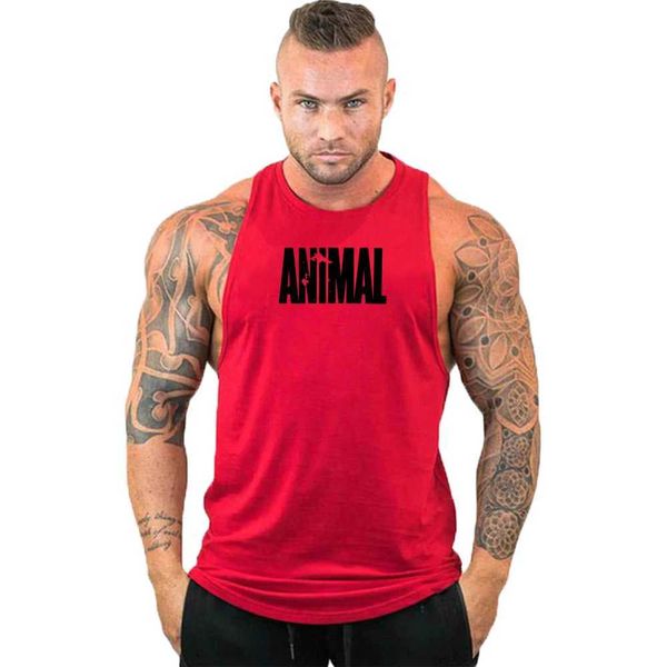 Canotte da uomo 2022 camicia maniche fitness giubbotto da uomo cranio animale abbigliamento fitness abiti sportivi abiti muscoli maschile vestl2404