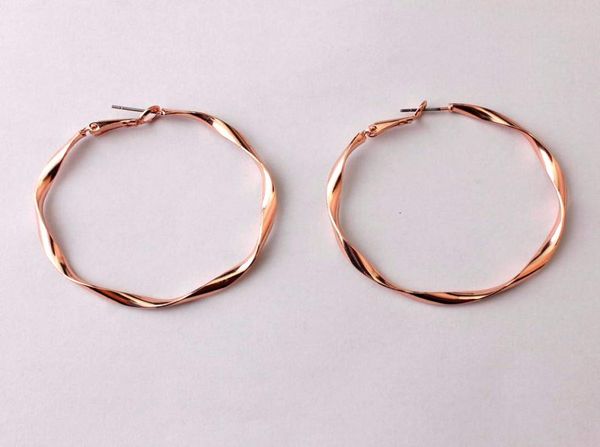 FashionNew Large Brass Circle Circle Brincos de Natal Presentes de Natal para meninas e mulheres Big Ed Round Hoops Boutique Boutique Jóias 52169069