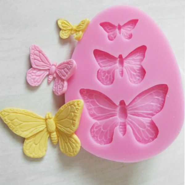 Moldes 1pc Sugarcraft Butterfly Silicone Molds Fondant Bolo Bolo de cozimento Ferramentas de decoração