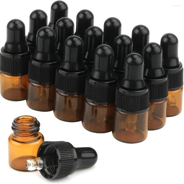 Garrafas de armazenamento 15 gotas de óleo essencial de óleo de vidro mini 1ml/2ml de perfume cosméticos amostra de frasco de viagem em casa garrafa