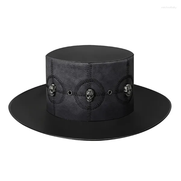 BERET UNISEX TOP TOP TOP HATS WITH DECORAZIONI 5IN High Halloween Cosplay Accessori in costume per uomini Denomina Dropship