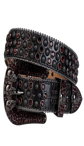 Western Cowboy Bling Amethyst Kristall Strassgürtel Black Crocodile Leder Sternte Kürbisnagelgürtel Abnehmbare Schnalle für MEN7707075