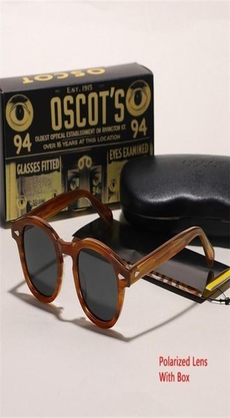 Lemtosh sol copos lente polarizados homens homens johnny depp Óculos de sol da marca de luxo da marca de acetato vintage quadro de alta qualidade 2206172615566