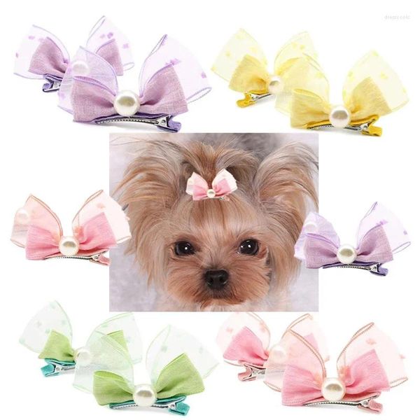 Köpek Giyim Hairclip Pet Yavru Köpek Saç Bows Düğüm Headdr Hair Pin Tımar Aksesuarları Küçük Köpekler