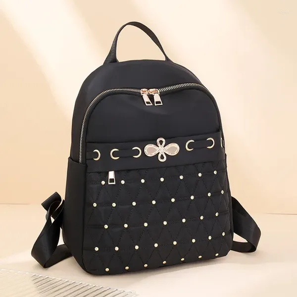 Bolsas escolares Backpacks de treliça de diamante de luxo para mulheres Anti-roubo Backpack Nylon Girls Bag Bag Bag Rucksacks feminino