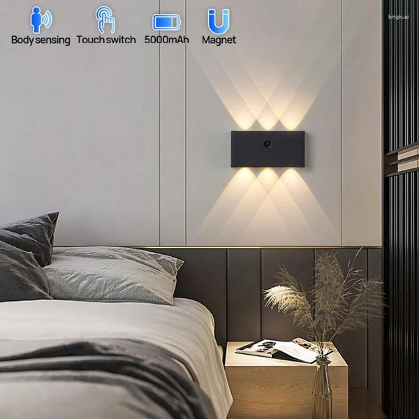 Sensore di movimento LED LAMPARE MOLTO ALTA LIGHITTENZA LIHGT ricaricabile con illuminazione interna a batteria da 5200 mAh per la camera da letto decov