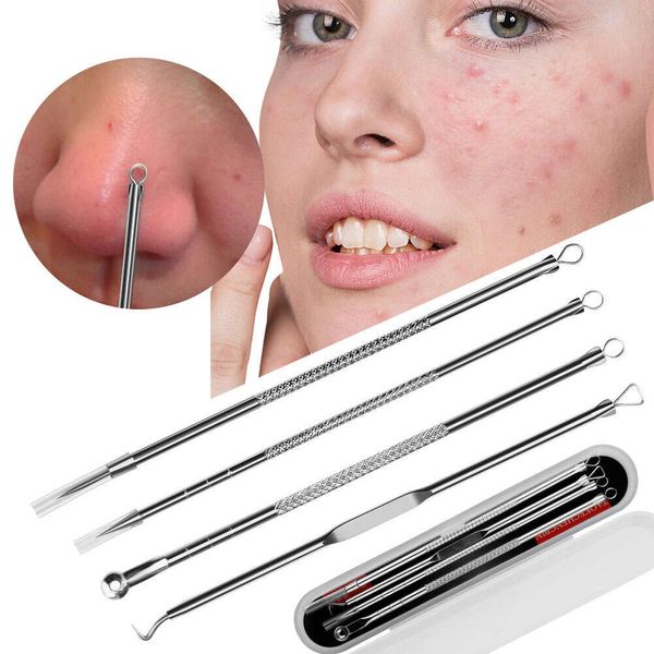 Set da 4 pezzi Aghi acne blackhead rimodellano ad ago in acciaio inossidabile Acne Speciale utensile faccia a pimpa per la cura della pelle della pelle