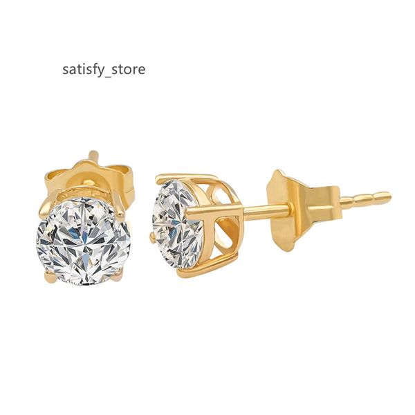 Orecchini semi -montanti 14K Gioielli in oro VVS Orecchini per borchie moissanite