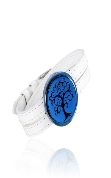 IJP2001 Echte Lederarmbänder Aromatherapie Charme Parfüm Diffusor Locket Tree of Life Ladet Ladet Bracelet für Liebhaber 039 Stainl3975341