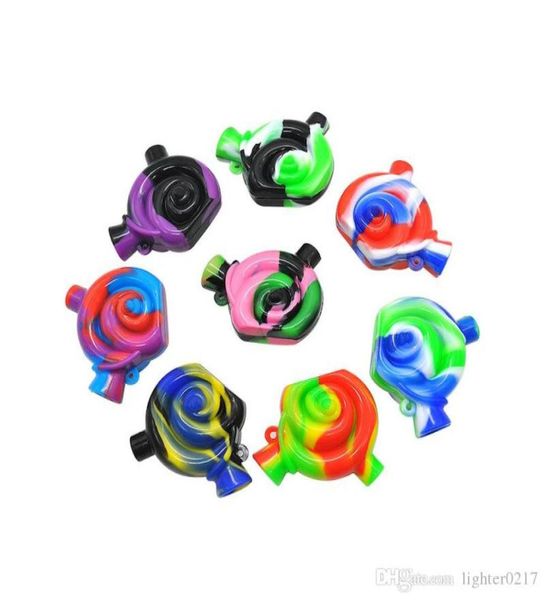 Viagem Bongo do caracol Silicone Tubo de água Tuba de água não tóxica Grogrado de silicone DAB Rigas de óleo portátil Rigas de silicone Bubbler água B4847910