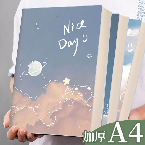 Notepads A4 Cloud Notebook Verdickte Hochwerte -Tagebuch Handbuch Süßes Schullieferungen Kleber Bindung super dicker Notepad