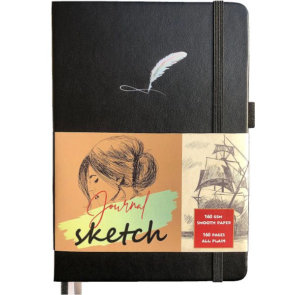 Notepads A5 Dimensione Disking Hard Cover Sketchbook 5.8*8,3 pollici 160 pagine 160 GSM Bamboo Paper, Notebook per disegno d'arte