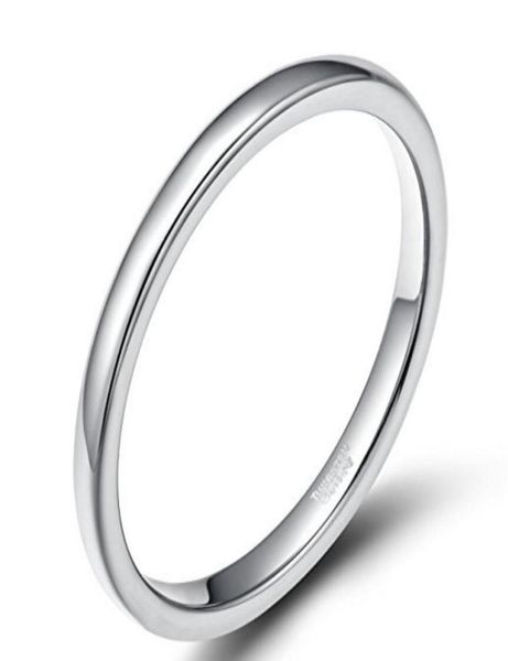 2mm Silver Rose Gold Tungstênio Anéis de carboneto para mulheres altas de margem de prata de abobadão alto de mulheres tamanho 5123394559