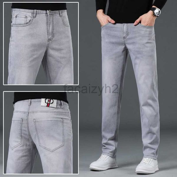 Jeans masculinos Primavera/verão Novo jeans masculino Elastic com calça calça de cinzas de cinzas fumantes calças de tamanho grande masculino