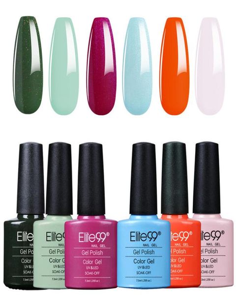 Elite99 73ml Klassische Farbflasche Nagellack Set 6pcsset Off UV LED Nagellack Nagellart Nagelpolica Maniküre Kit3178552