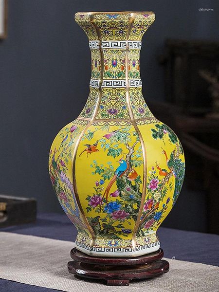 Vasi Ceramic smalto colore in stile cinese decorazioni soggiorno disposizione floreale corridoio ornamenti antichi porcellana