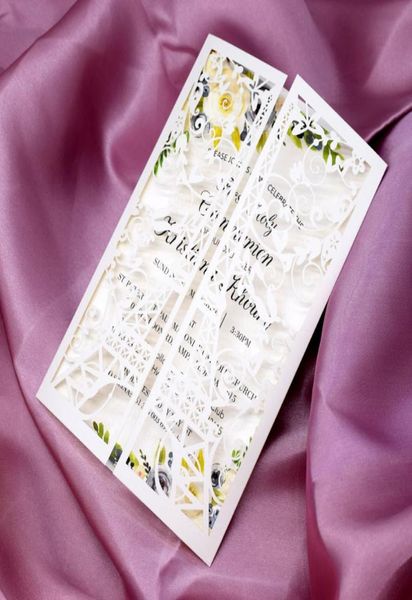 Поздравительные открытки 50 % лазерной башни парижской свадеб приглашения 20color Quinceanera приглашает с конвертом сладкое шестнадцать приглашений 2469984