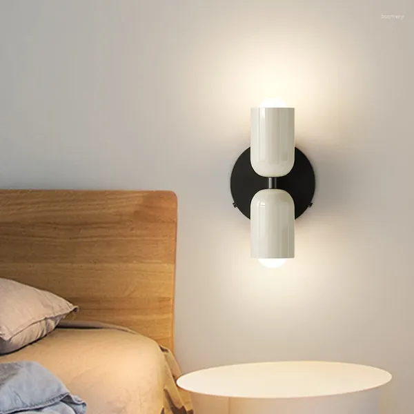 Lampada a parete Nordic Cream Style Contrast Lampade a colori Creative Camera da comodino Designer Soggiorno Sospiro