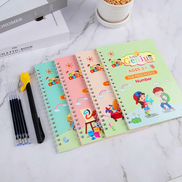 Notepads versenkte magische Bücher für Kinder wiederverwendbares 3D -Groove Magic Notebook Schreiben für die Beschriftung Kalligraphie Set Montessori Ring Notebook