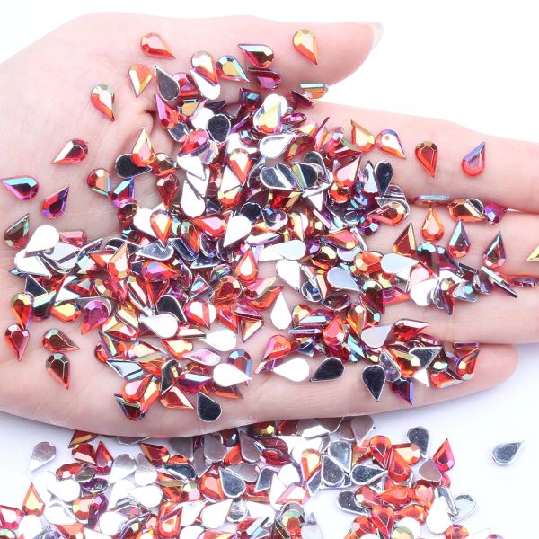 Decorazioni 5x8mm 10000pc FACCHE piatte ACRILICO RINSTONE LACCOLA DI RAFICIO Molti colori Scegliere le decorazioni per nail art fai -da -te inco