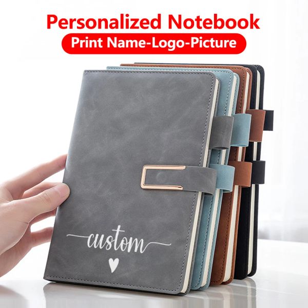 Nome personalizado Nome do NOME A5 caderno de caderno PU Diário de couro Planner Journal Students College Escola Office Stationery