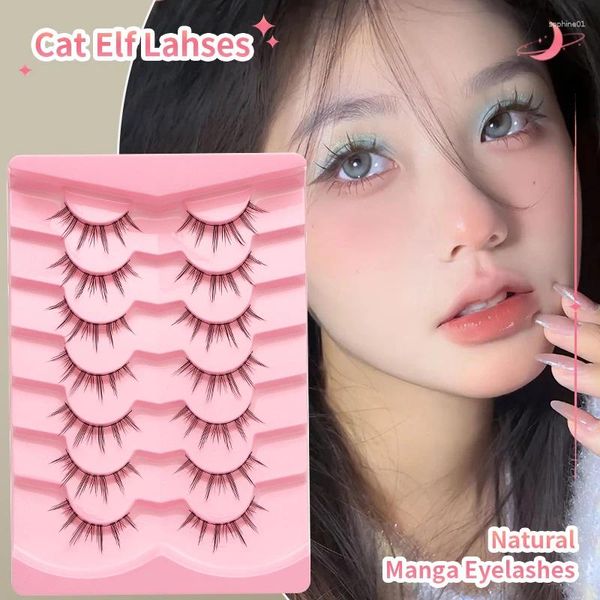 Falsche Wimpern 5/7/10pairs Manga Wimpern Make -up -Produkte Cosplay Cat Eye Korea Anime Natürliche Erweiterung